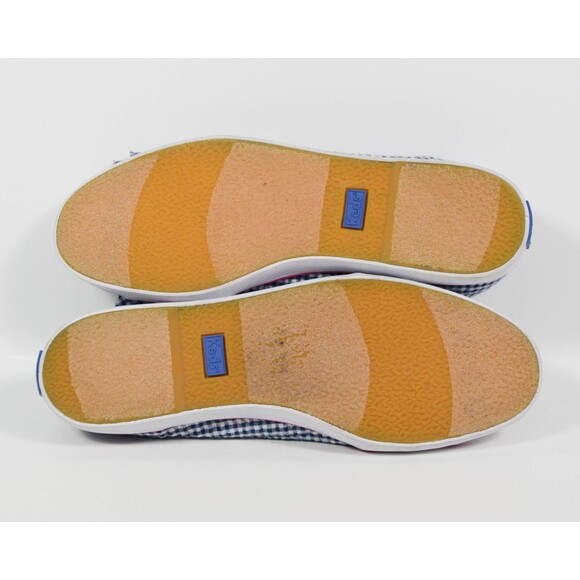 Keds Blue White Gingham Check Bow Slip On Tennis Shoes Sz 7 - Picture 5 of 5